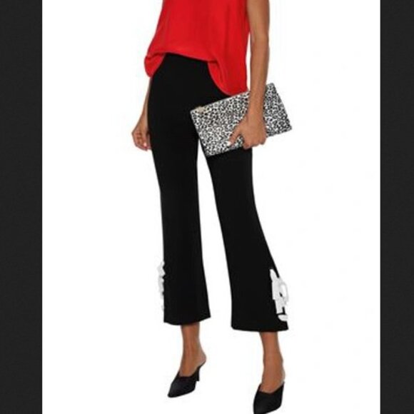 Cinq a Sept Izella Cropped Ankle Pants Trousers Lace Ties Size 8 Black $365 - Picture 1 of 13
